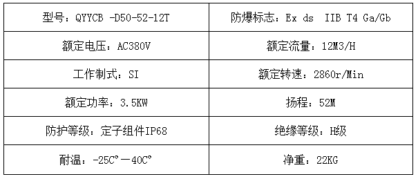 鹤管电动潜油泵技术参数